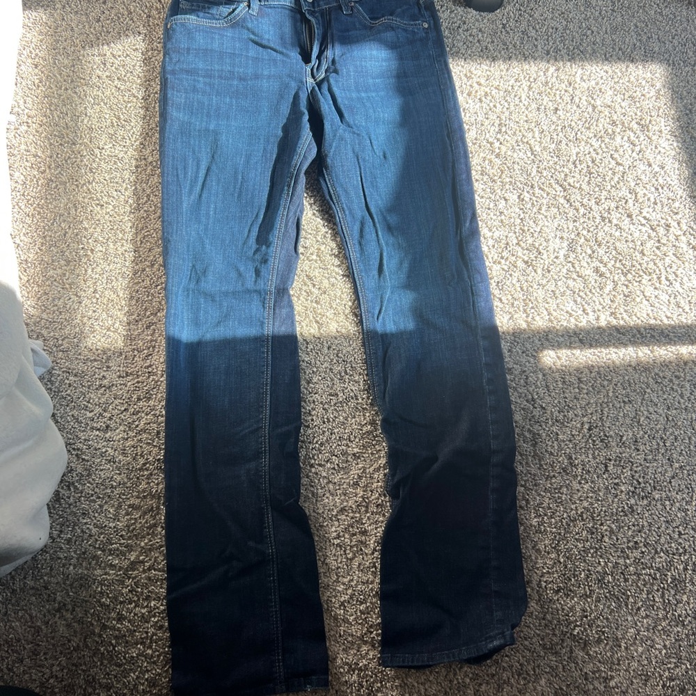 7 For All Mankind Dark Blue Straight Leg Jeans
